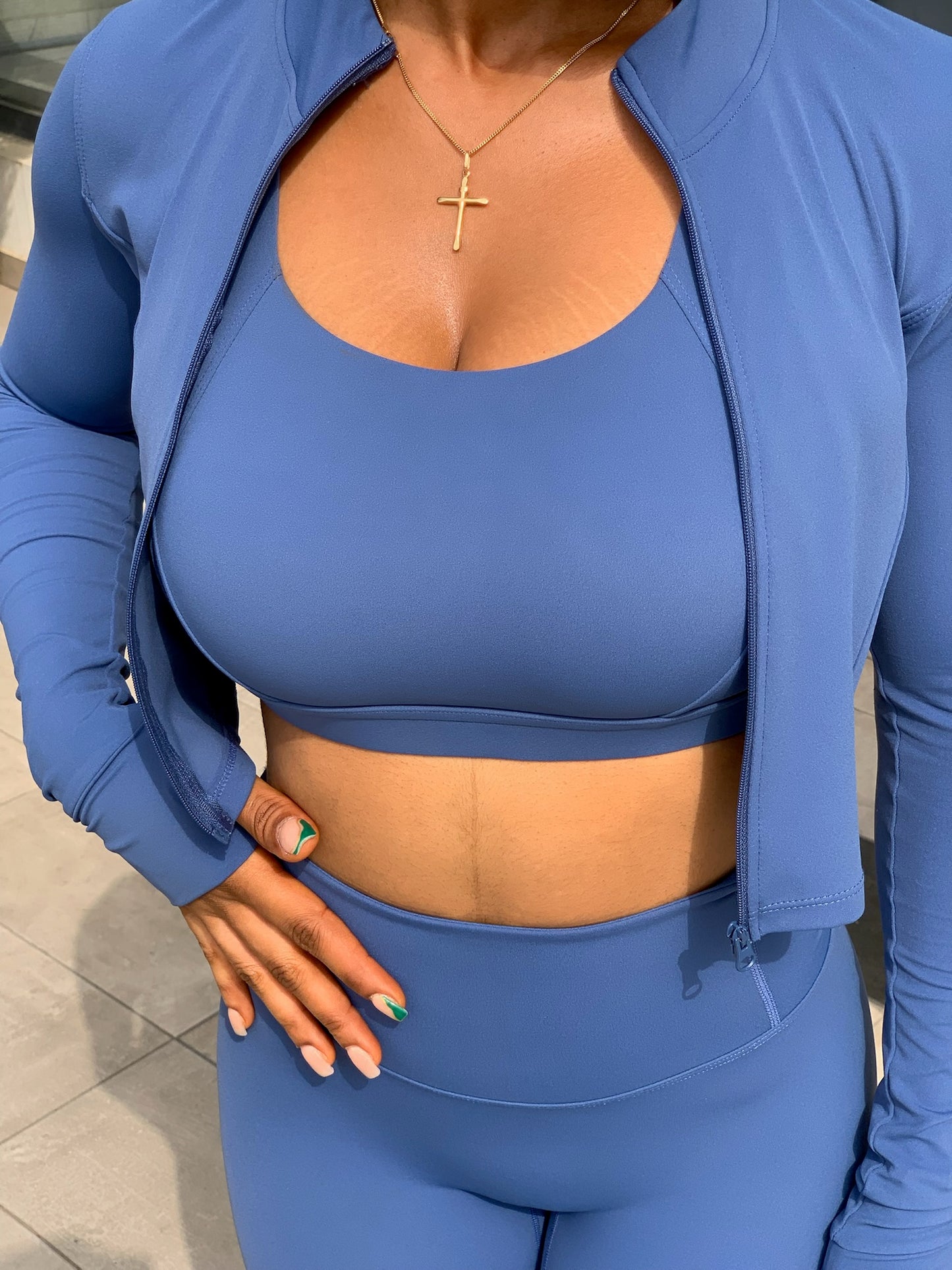 Contour Cropped Jacket — Misty