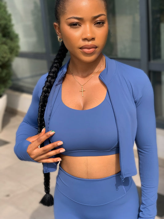 Contour Cropped Jacket — Misty