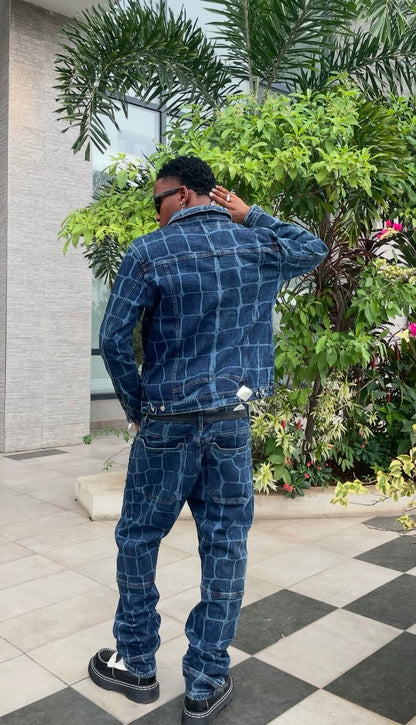 CHCK STUDIO Crocodile Denim Jacket