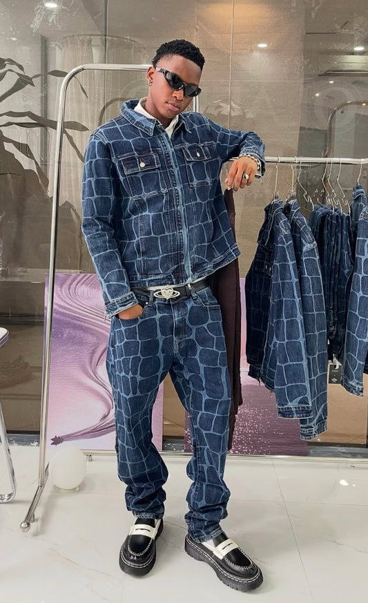 CHCK STUDIO Crocodile Denim Jacket