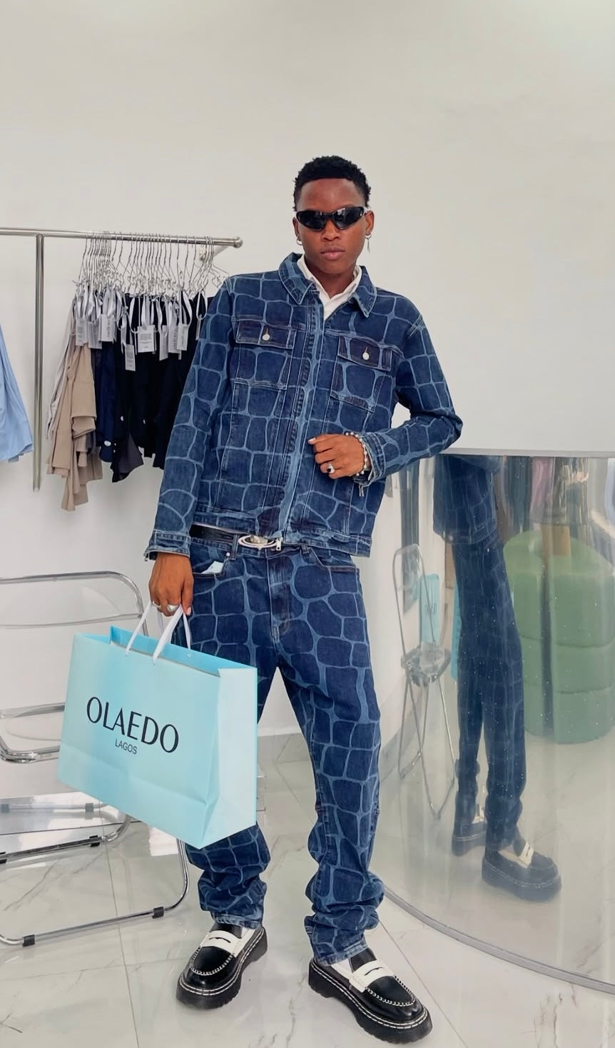 CHCK STUDIO Crocodile Denim Jacket