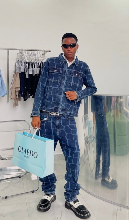 CHCK STUDIO Crocodile Denim Jacket