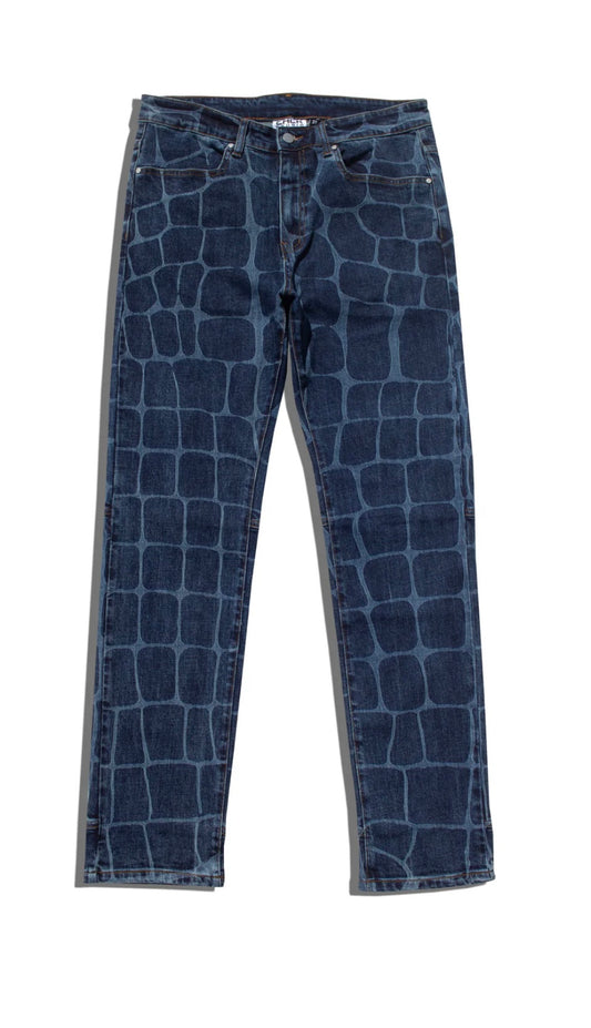 CHCK STUDIO Crocodile Denim Pants