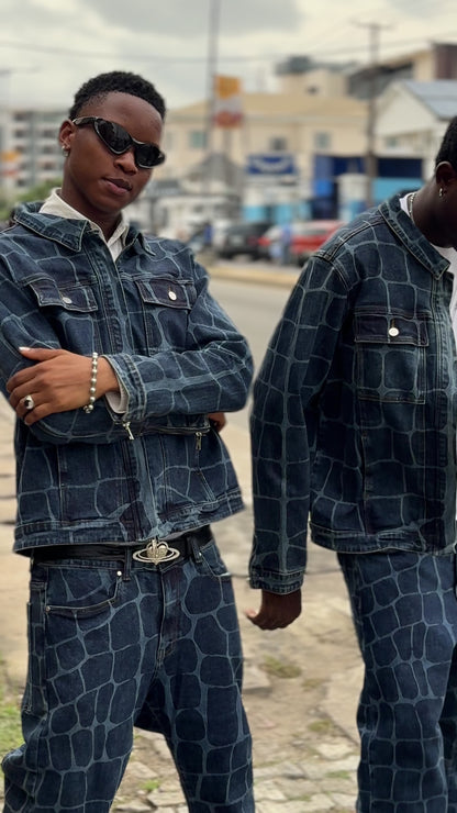 CHCK STUDIO Crocodile Denim Jacket